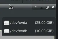Selecting a disk in gparted