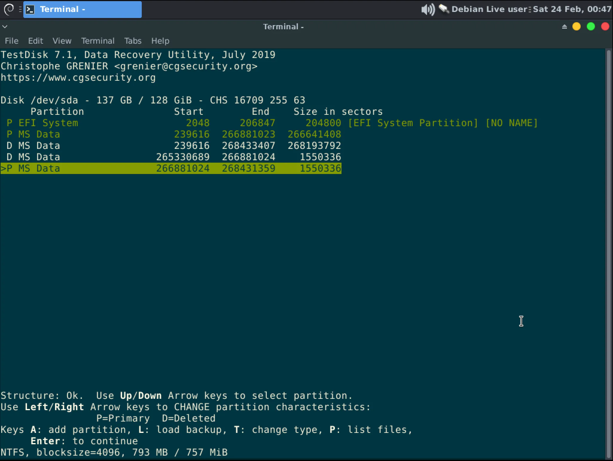 Multiple partitions example